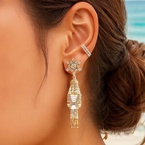 NEW❗️Bohemian Nutcracker Dangle Earrings | Sparkling Rhinestone Holiday Jewelry